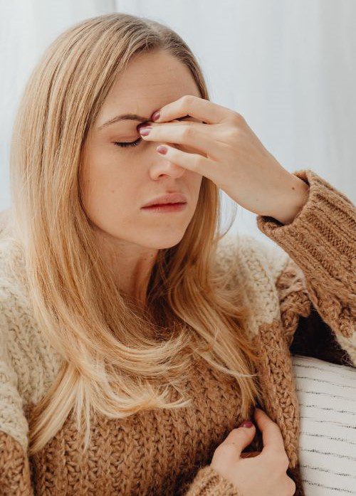 woman with tension headache